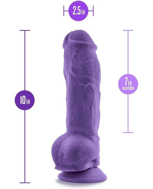 Au Naturel Bold - Big Boy Dildo with Suction Cup - 10in Purple