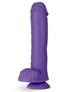 Au Naturel Bold - Big John Dildo with Suction Cup and Balls - 11in Purple