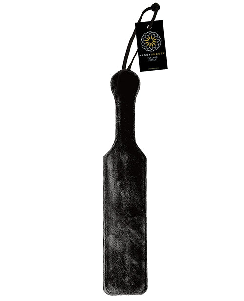 Leather Paddle w/Black Fur