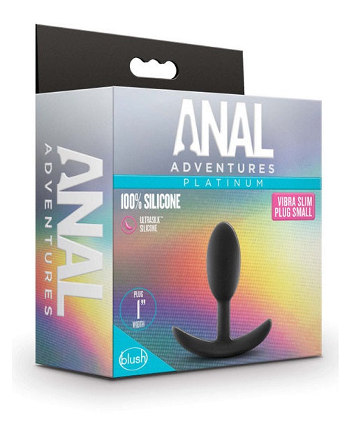 Anal Adventures Platinum - Silicone Vibra Slim Butt Plug - Small/Medium