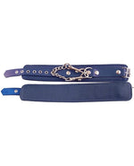 Rouge Plain Leather Adjustable Ankle Cuffs - Blue