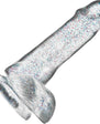 Naturally Yours Glitter Dildo With Balls 6in - Clear