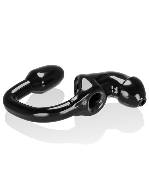 Oxballs Tailpipe Chastity CockLock & Asslock Butt Plug - Black