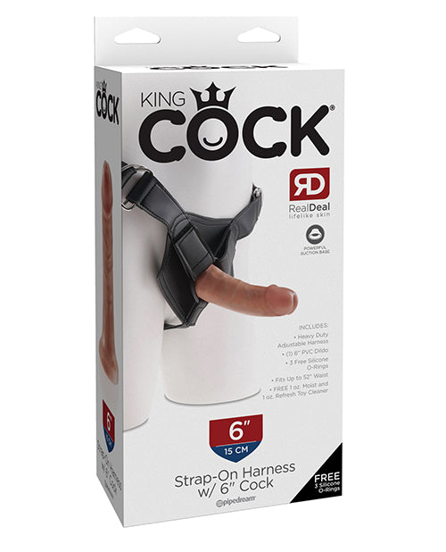King Cock Strap On Harness w/ 6" Cock