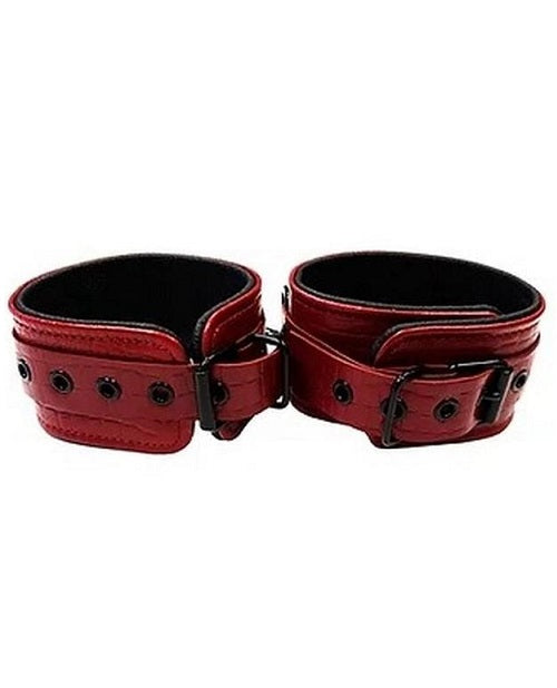 Rouge Anaconda Adjustable Wrist Cuffs - Burgundy