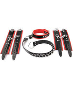 Rouge Leather Adjustable D Ring Hogtie - Black And Red