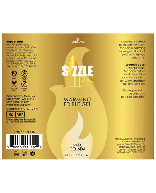 Sensuva Sizzle Lips Warming Gel ASST FLAVORS