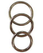 SS Metal O Ring Cock Ring 3Pk - Silver