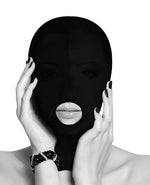 Ouch! Black & White Submission Mask w/ Open Mouth Blk