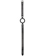 Ouch! Silicone Ring Gag with Adjustable Bonded Leather Straps - Black