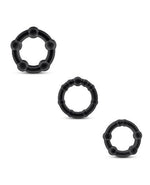 Blush Stay Hard Beaded Cock Rings 3 Pack