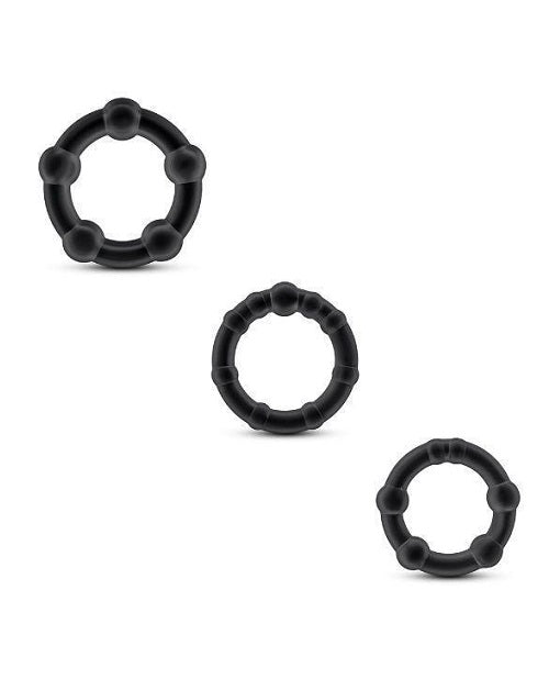 Blush Stay Hard Beaded Cock Rings 3 Pack