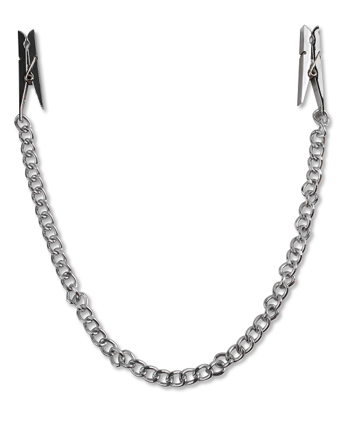 Fetish Fantasy Series Nipple Chain Clamps - Silver