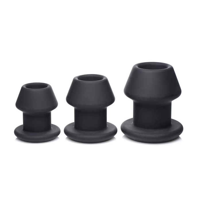 Master Series Gape-Grommets Hollow Silicone Anal Dilator Set (3 Pieces)