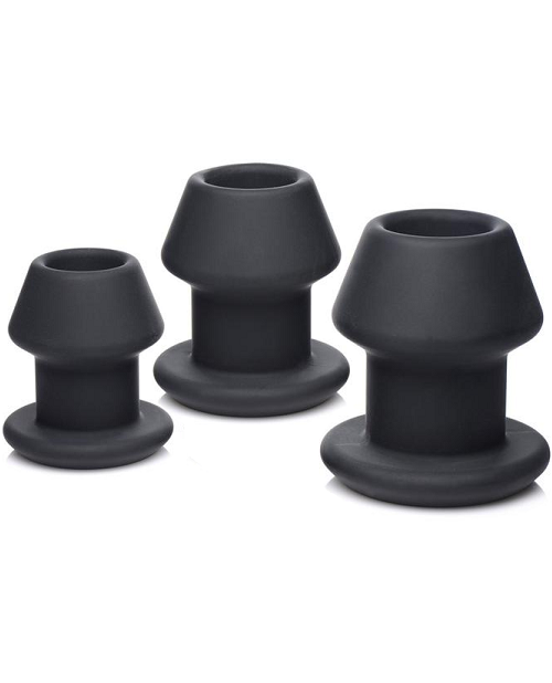 Master Series Gape-Grommets Hollow Silicone Anal Dilator Set (3 Pieces)