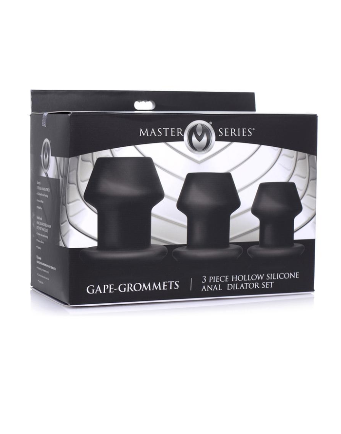 Master Series Gape-Grommets Hollow Silicone Anal Dilator Set (3 Pieces)
