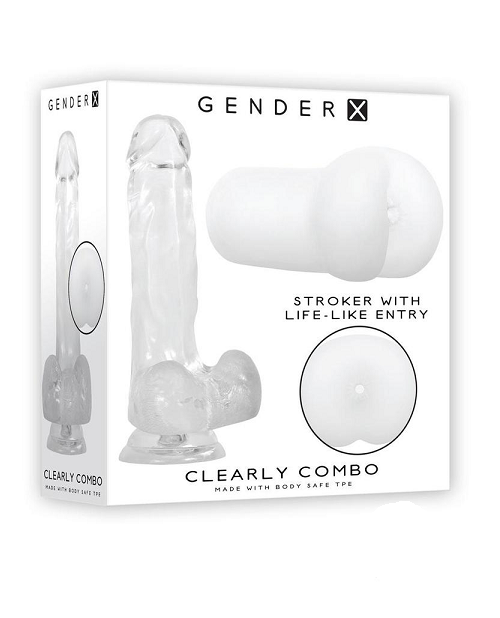 Gender X Clearly Combo Dildo & Stroker Kit