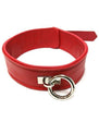 Rouge Plain Leather Adjustable Collar 1 Ring - Red