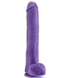 Au Naturel Bold - Daddy Dildo with Suction Cup and Balls - 14in Purple