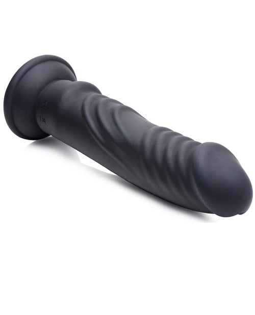 Zeus Vibrating & E-Stim Rechargeable Silicone Dildo with Remote Control - 7.9in