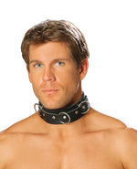 Leather Collar w/ 3 Rings