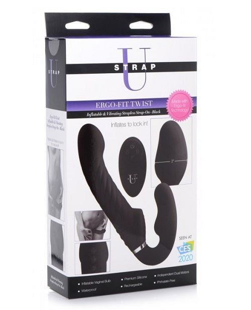 Strap U Ergo-Fit Twist Silicone Inflatable Rechargeable Strapless Strap-On