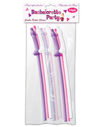 Bachelorette Party Pecker Sipping Straws - Assorted Colors Pack of 10