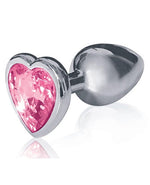 The 9's - The Silver Starter Bejeweled Heart Stainless Steel Plug - Pink
