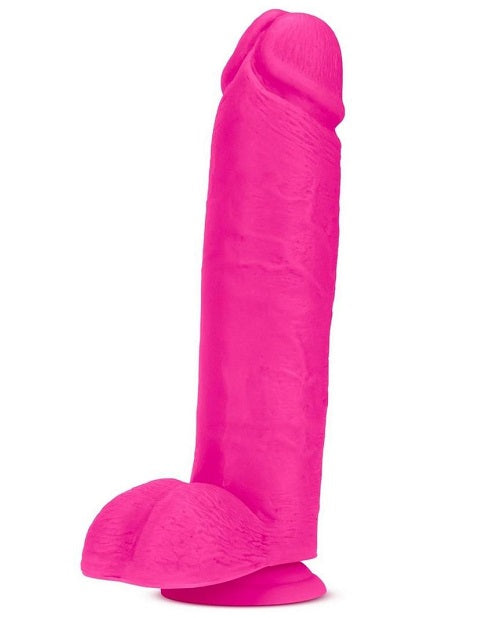 Au Naturel Bold - Huge Dildo with Suction Cup and Balls - 10in Pink