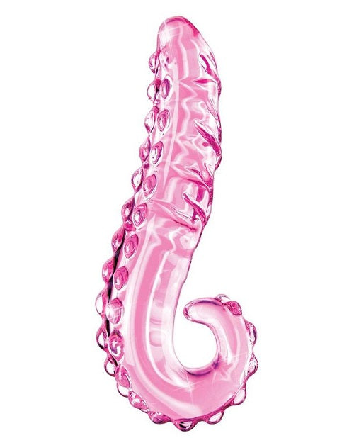 Icicles No. 24 - Textured Glass Dildo 6in - Pink