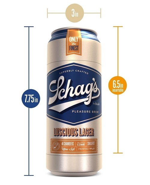 Schag’s Luscious Lager Beer Can Stroker - Frosted
