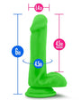 Neo - Dual Density Dildo with Balls - 6in Neon Green