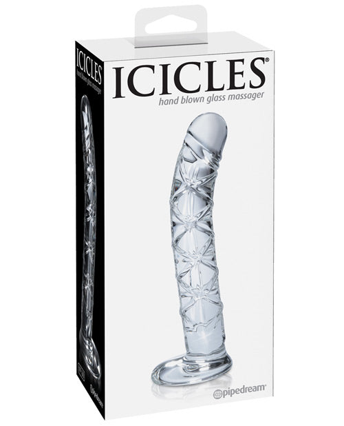 Icicles No. 60 Hand Blown Glass G Spot Dong - Clear