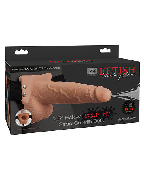 Fetish Fantasy Series 7.5" Hollow Squirting Strap On w/Balls