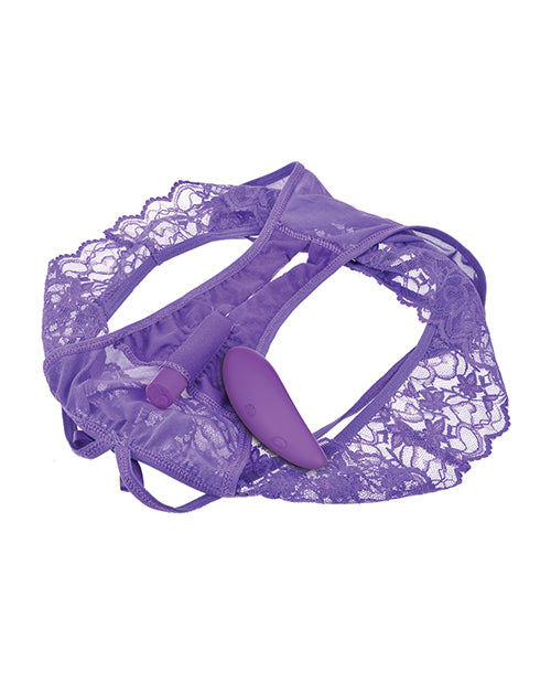 Fantasy For Her Crotchless Panty Thrill Her - Purple