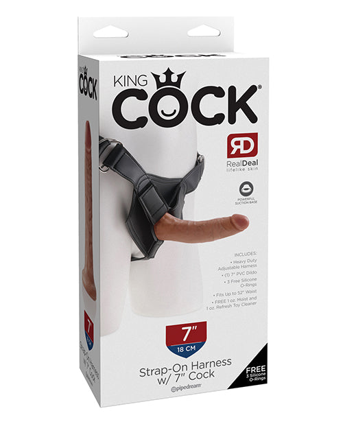 King Cock Strap On Harness with 7" Cock