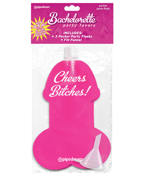 Bachelorette Party Favors Pecker Party Flasks - Pack of 3