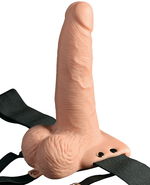 Fetish Fantasy Series 6" Hollow Rechargeable Strap On w/Remote - Flesh