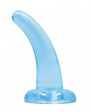 Realrock Crystal Clear Dildo W/ Suction Cup 5 in. Blue