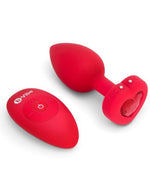 b-Vibe Remote-Controlled Anal Plug with Heart-Shaped Jewel Base M/L