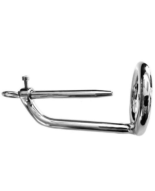 Rouge Chastity Cock Ring and Urethral Probe - Stainless Steel