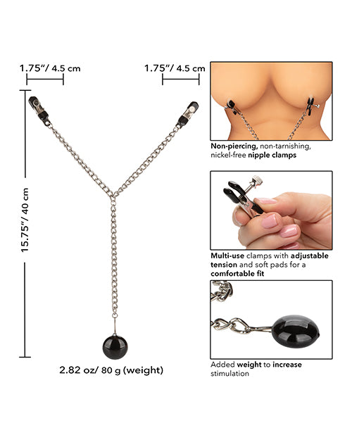 Nipple Play Weighted Disc Nipple Clamps - Silver
