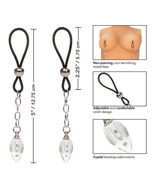 Nipple Play Non-Piercing Nipple Jewelry Teardrop - Clear