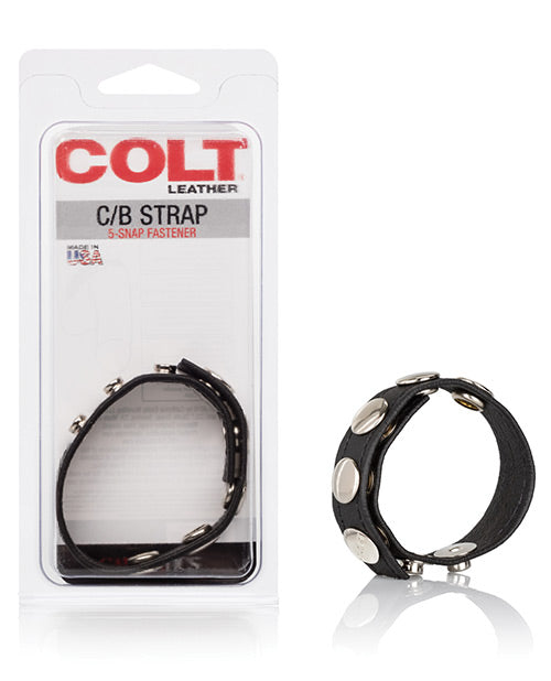 COLT Leather C/B Strap 5 Snap Fastener - Black
