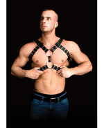 Shots Ouch Andreas Masculine Masterpiece Body Harness - Black