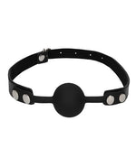 Ouch! Silicone Ball Gag with Adjustable Bonded Leather Straps - Black