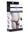 Strap U - Double Take Double Penetration Rechargeable Silicone Vibrating Strap-on Harness - Purple