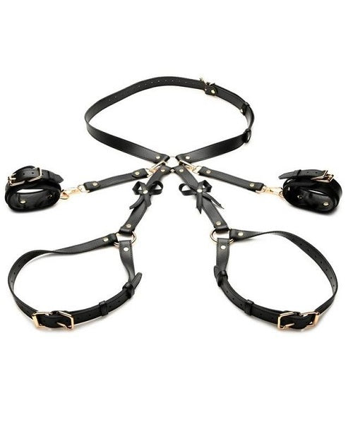 Strict - Bondage Harness with Bows - Black