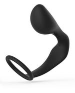 Thrillz Anal Tease Silicone Cock Ring and Plug - Black